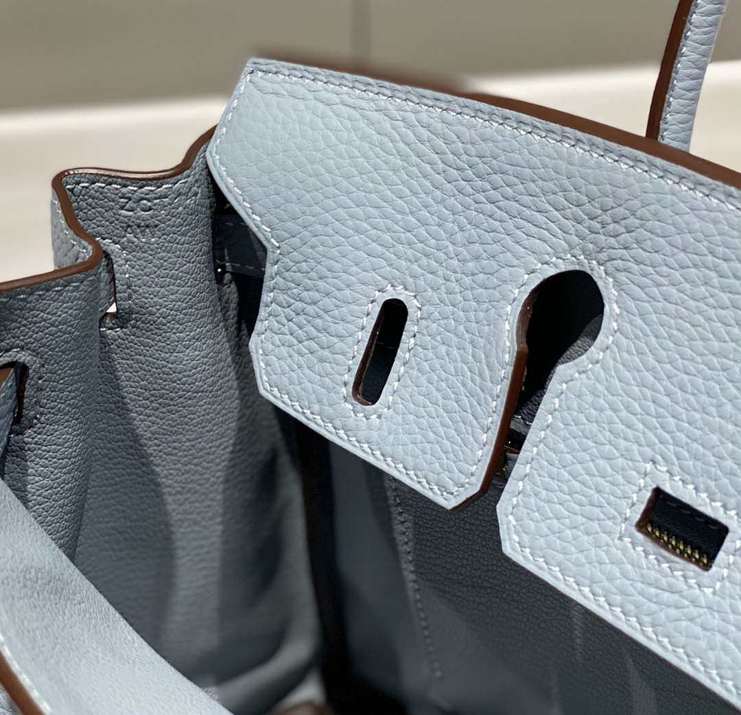 Hermes Birkin Tote Bag Togo Leather 28608 Linen blue