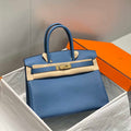 Hermes Birkin Tote Bag Togo Leather 28609 Agate Blue - 25cm - View 1