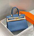 Hermes Birkin Tote Bag Togo Leather 28609 Agate Blue