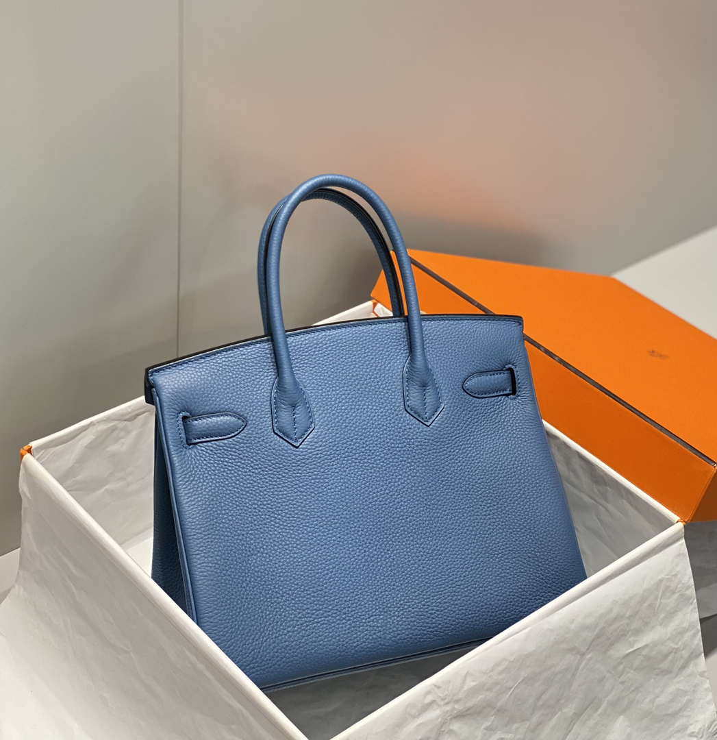 Hermes Birkin Tote Bag Togo Leather 28609 Agate Blue