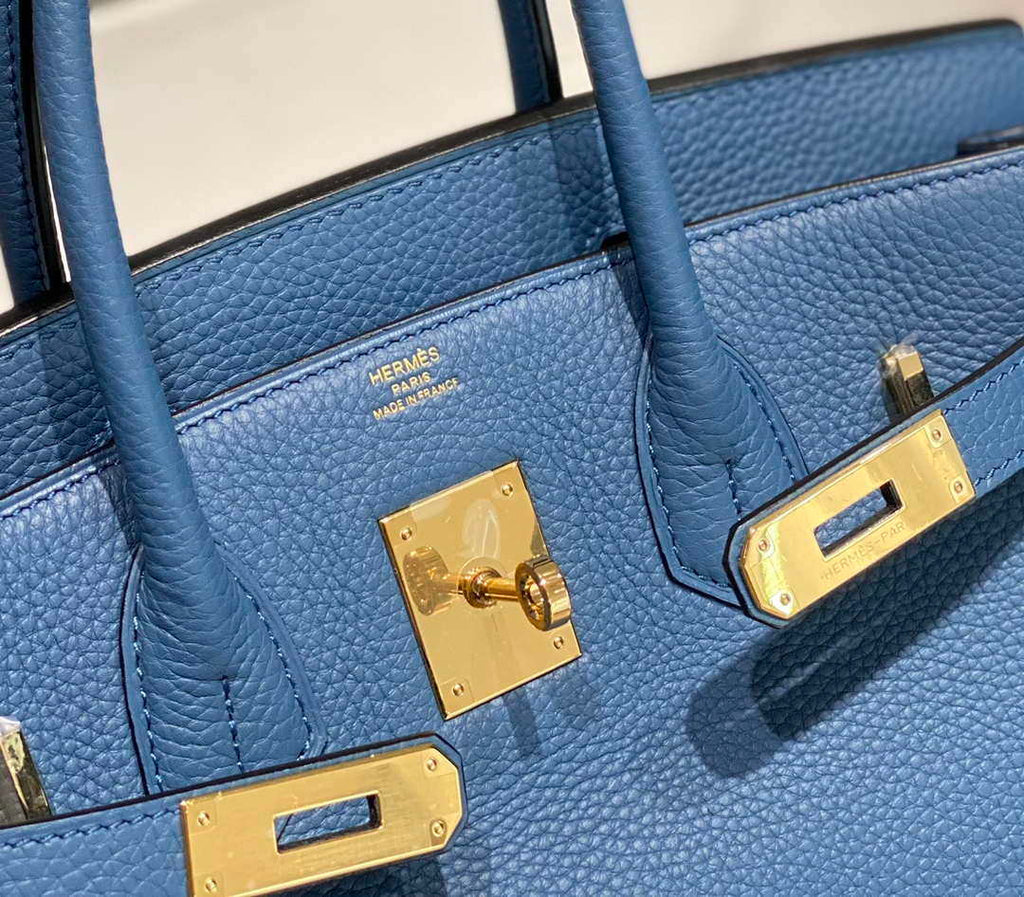 Hermes Birkin Tote Bag Togo Leather 28609 Agate Blue
