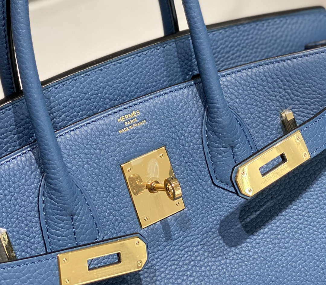 Hermes Birkin Tote Bag Togo Leather 28609 Agate Blue