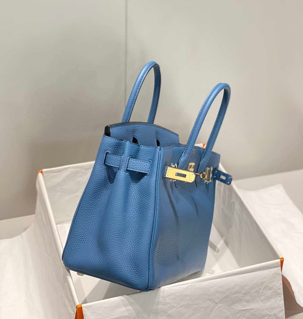 Hermes Birkin Tote Bag Togo Leather 28609 Agate Blue