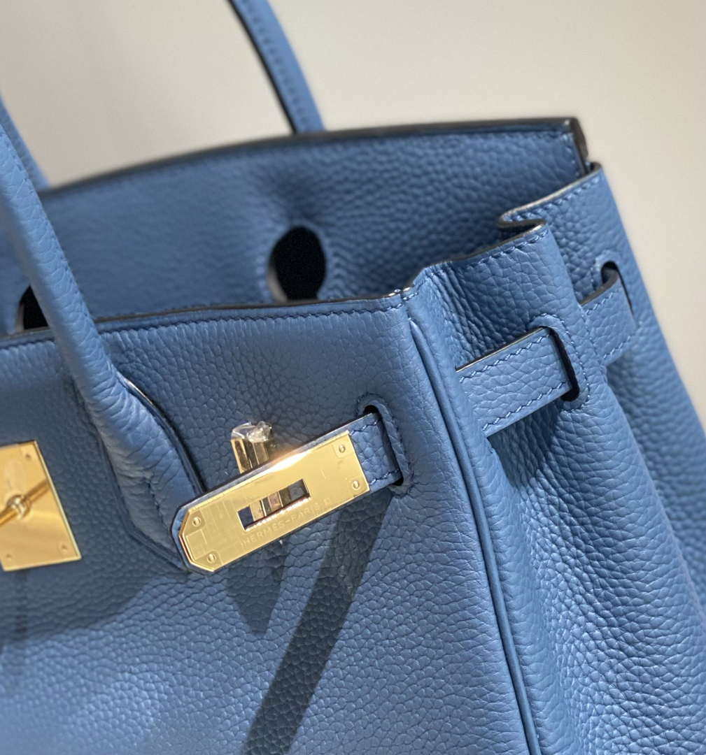 Hermes Birkin Tote Bag Togo Leather 28609 Agate Blue