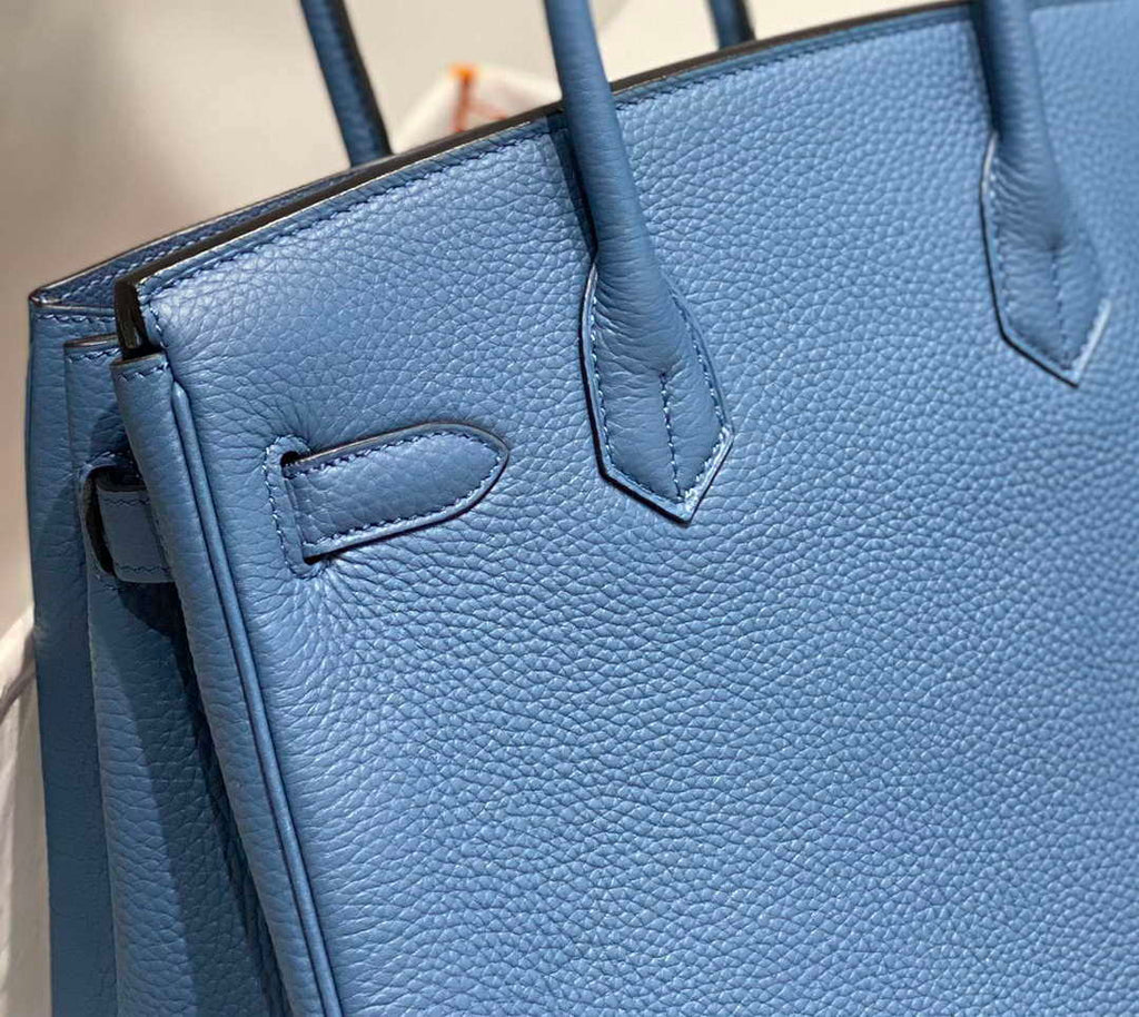 Hermes Birkin Tote Bag Togo Leather 28609 Agate Blue