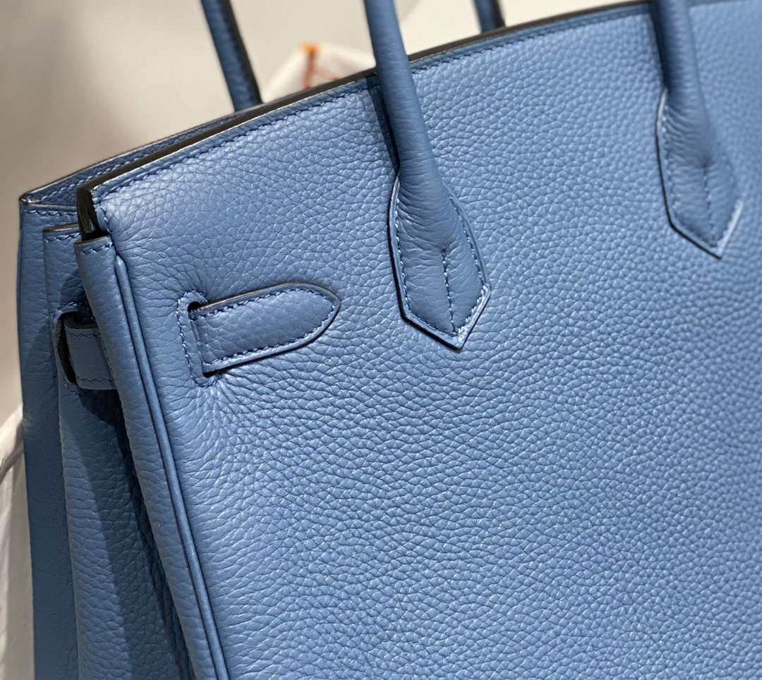 Hermes Birkin Tote Bag Togo Leather 28609 Agate Blue