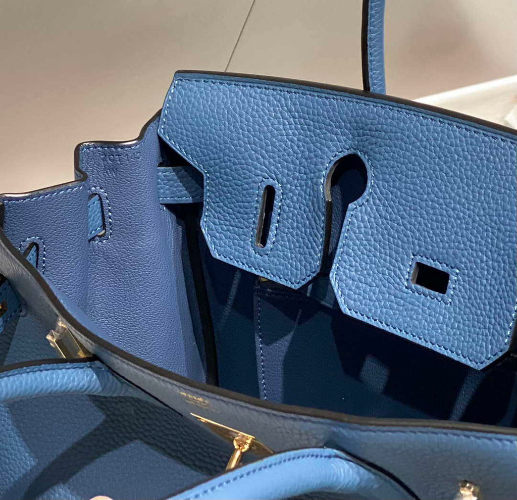 Hermes Birkin Tote Bag Togo Leather 28609 Agate Blue