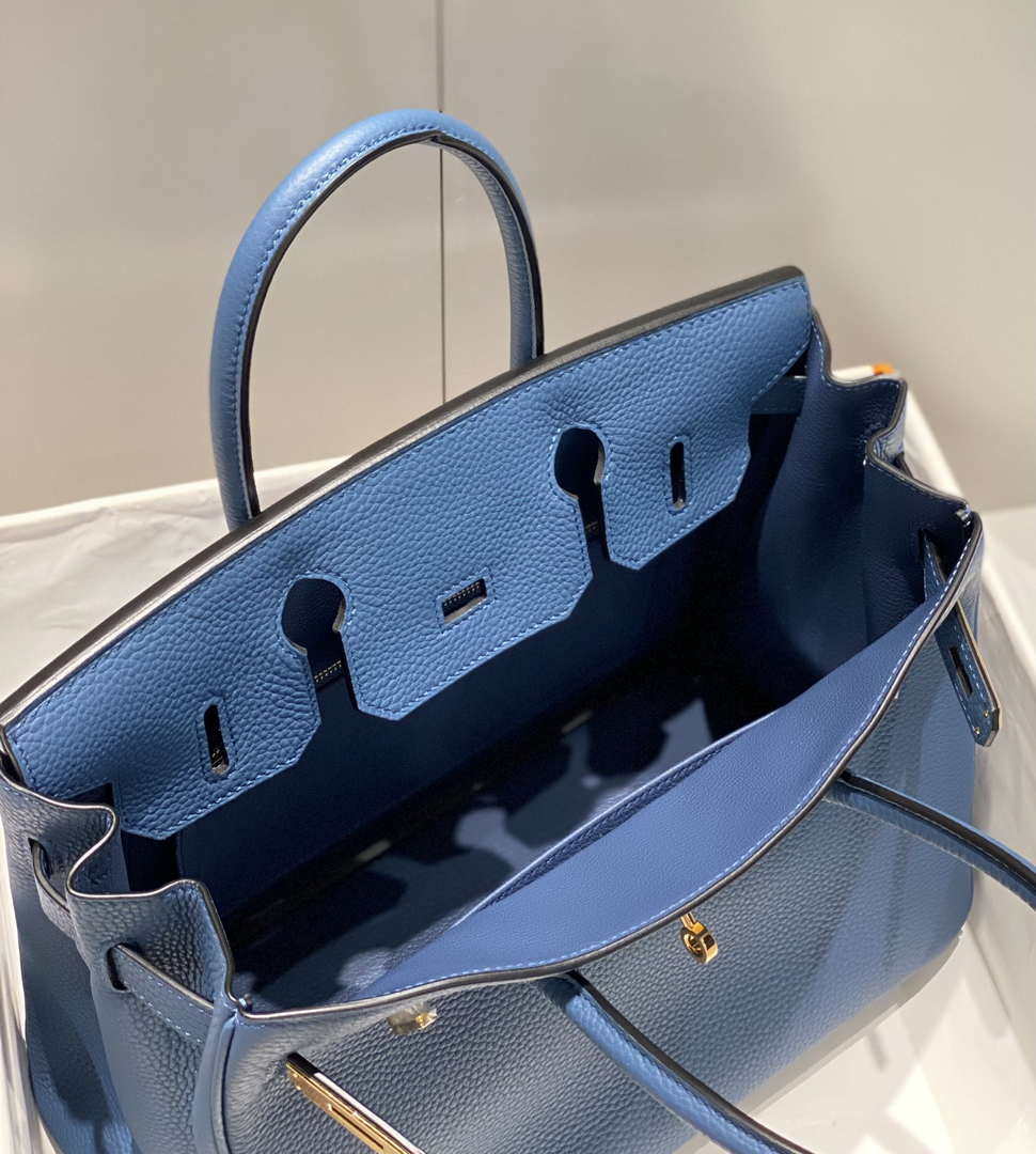 Hermes Birkin Tote Bag Togo Leather 28609 Agate Blue