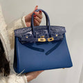 Hermes Birkin Tote Bag Togo Leather With High Gloss Nile Crocodile Emerald H28811 - Default Title - View 1
