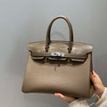 Hermes Birkin Tote Bag Togo Leather With High Gloss Nile Crocodile Emerald H28812 - Default Title - View 1