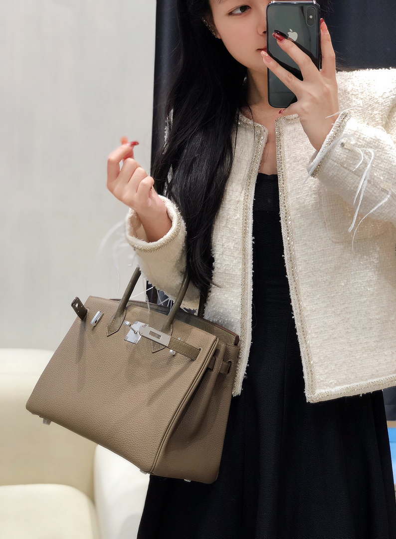 Hermes Birkin Tote Bag Togo Leather With High Gloss Nile Crocodile Emerald H28812