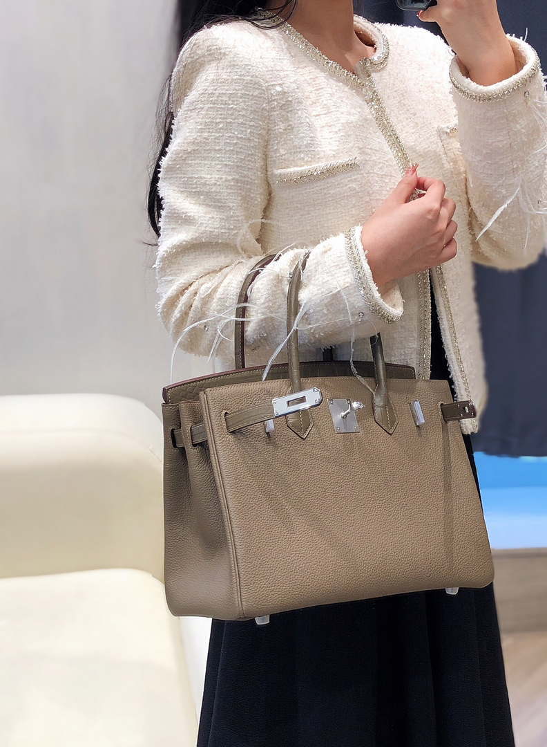 Hermes Birkin Tote Bag Togo Leather With High Gloss Nile Crocodile Emerald H28812