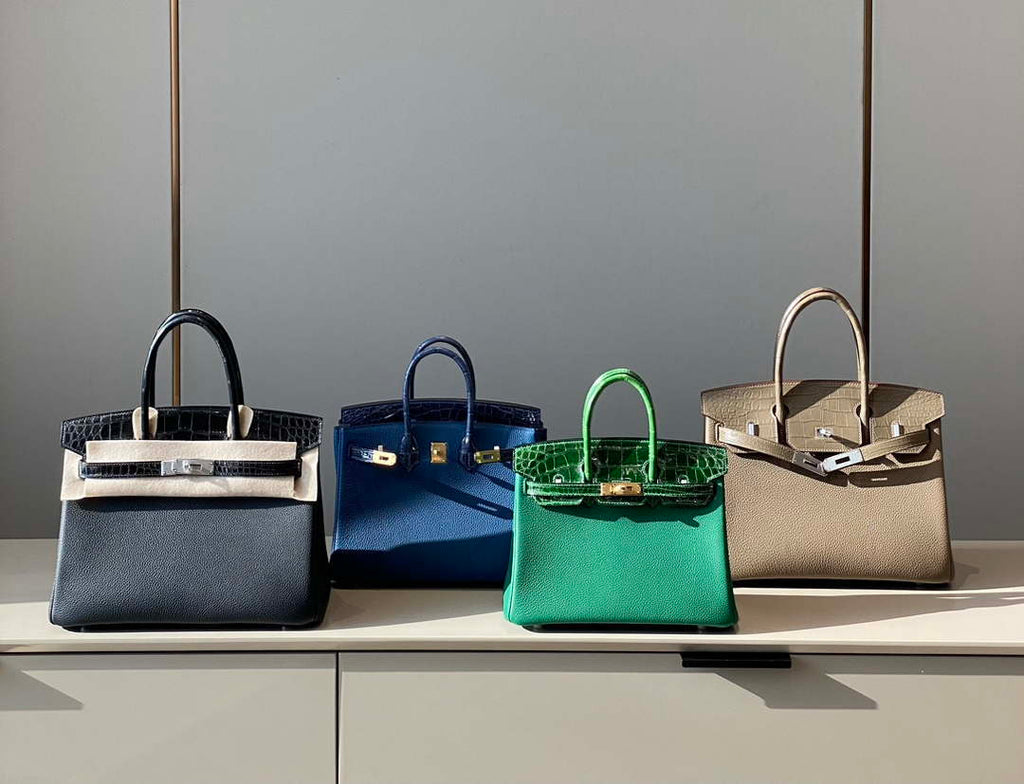 Hermes Birkin Tote Bag Togo Leather With High Gloss Nile Crocodile Emerald H28813
