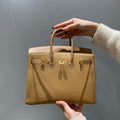 Hermes Birkin Tote Bag Togo Leather With High Gloss Nile Crocodile Emerald H28816 - Default Title - View 1