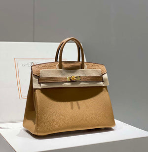 Hermes Birkin Tote Bag Togo Leather With High Gloss Nile Crocodile Emerald H28816 - Default Title - View 4