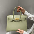 Hermes Birkin Tote Bag Togo Leather With High Gloss Nile Crocodile Emerald H28818 - Default Title - View 1