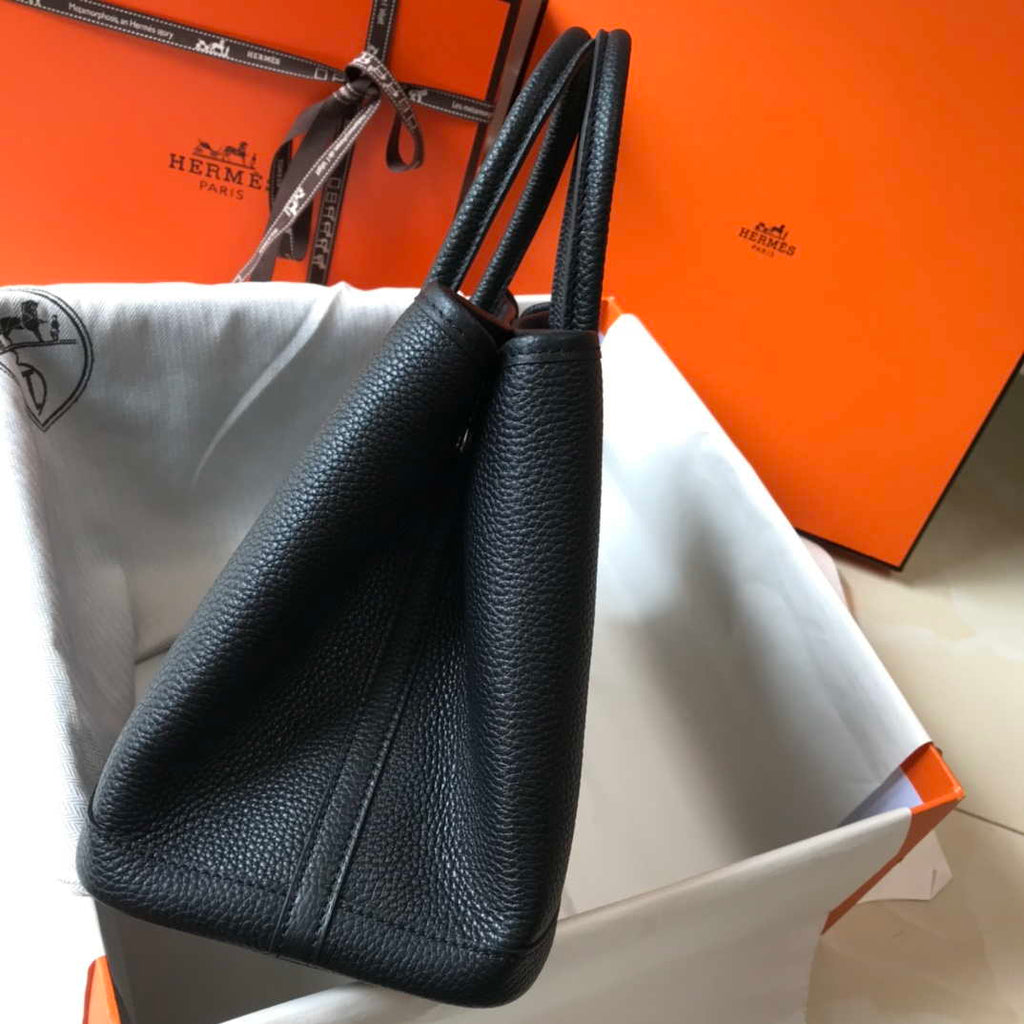 Hermes Black Togo leather Garden Party 30cm Bag Machine sewing H239053