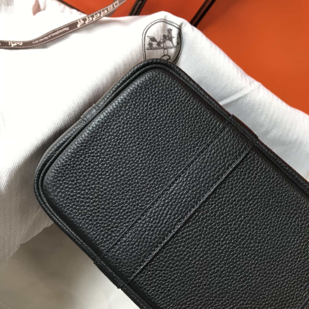 Hermes Black Togo leather Garden Party 30cm Bag Machine sewing H239053 - Default Title - View 5