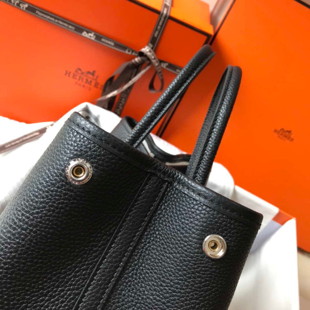 Hermes Black Togo leather Garden Party 30cm Bag Machine sewing H239053
