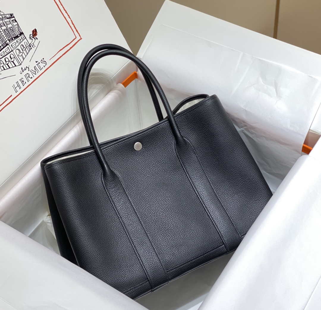 Hermes Black Togo Medium Garden Party 36cm Bag H239055 - Default Title - View 1