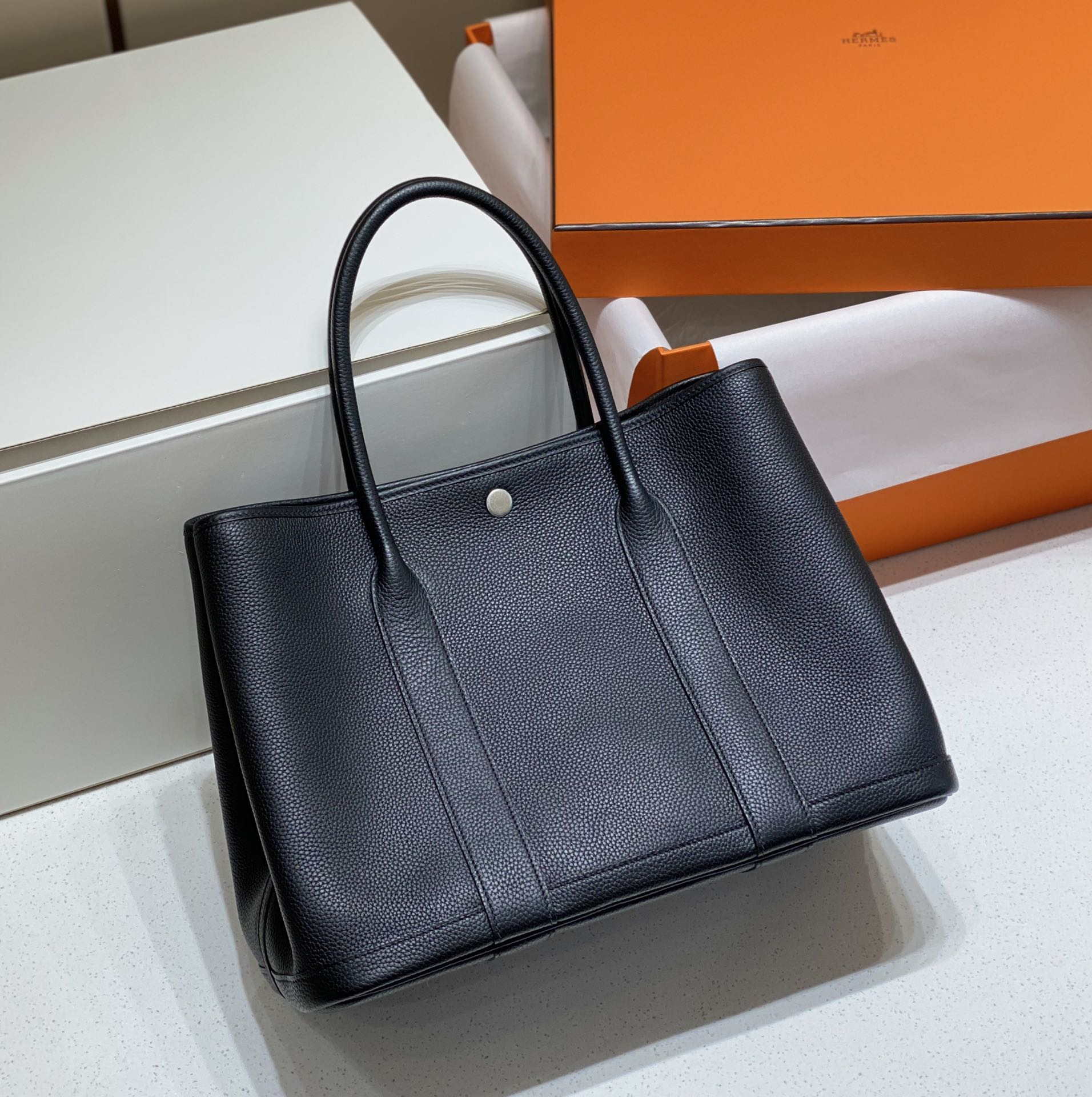 Hermes Black Togo Medium Garden Party 36cm Bag H239055 - Default Title - View 2