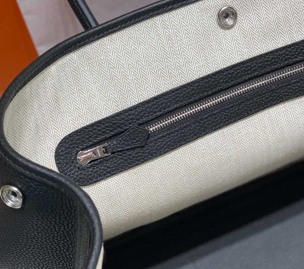 Hermes Black Togo Medium Garden Party 36cm Bag H239055