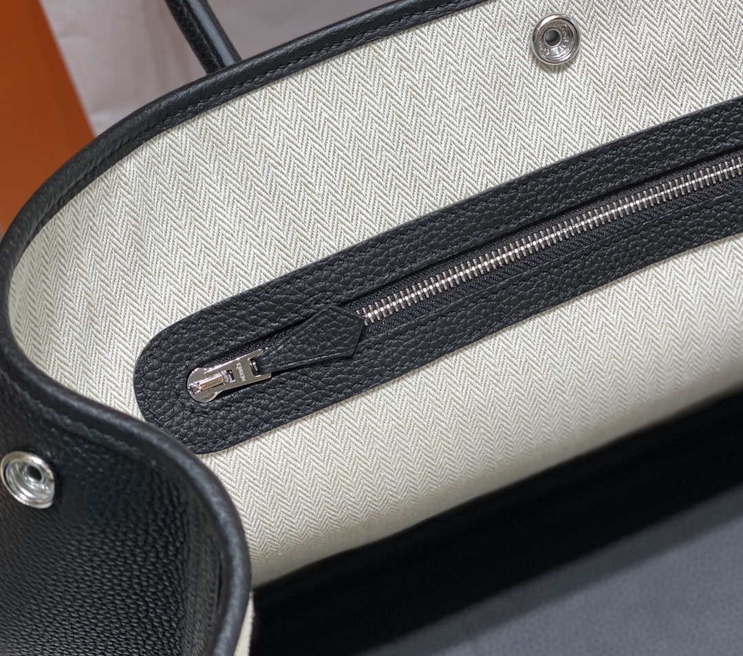 Hermes Black Togo Medium Garden Party 36cm Bag H239055 - Default Title - View 7
