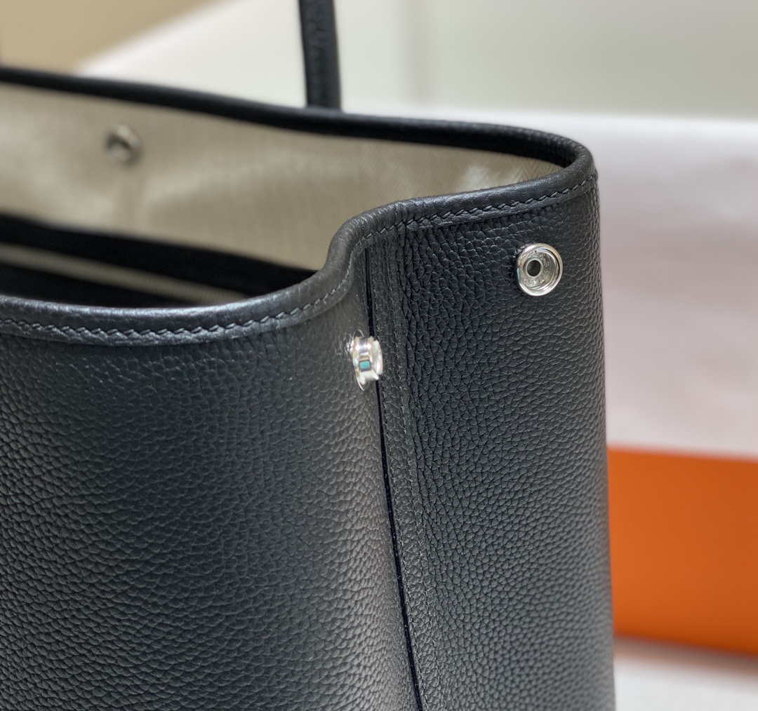 Hermes Black Togo Medium Garden Party 36cm Bag H239055