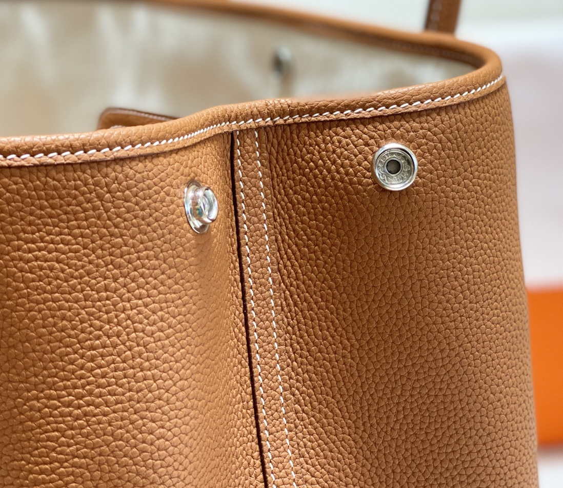 Hermes Brown Togo Medium Garden Party 36cm Bag H239054 - Default Title - View 6