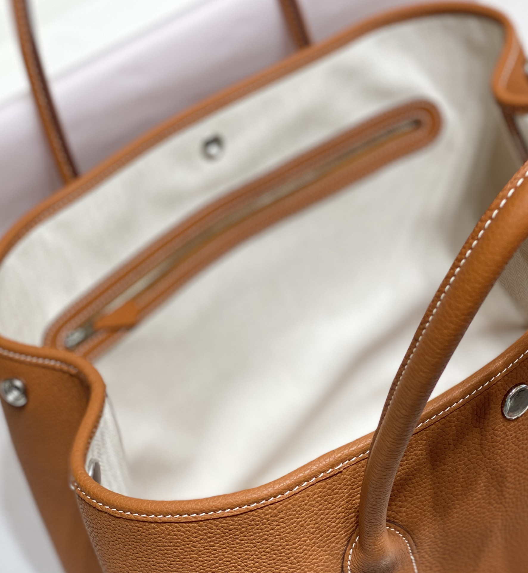 Hermes Brown Togo Medium Garden Party 36cm Bag H239054 - Default Title - View 9