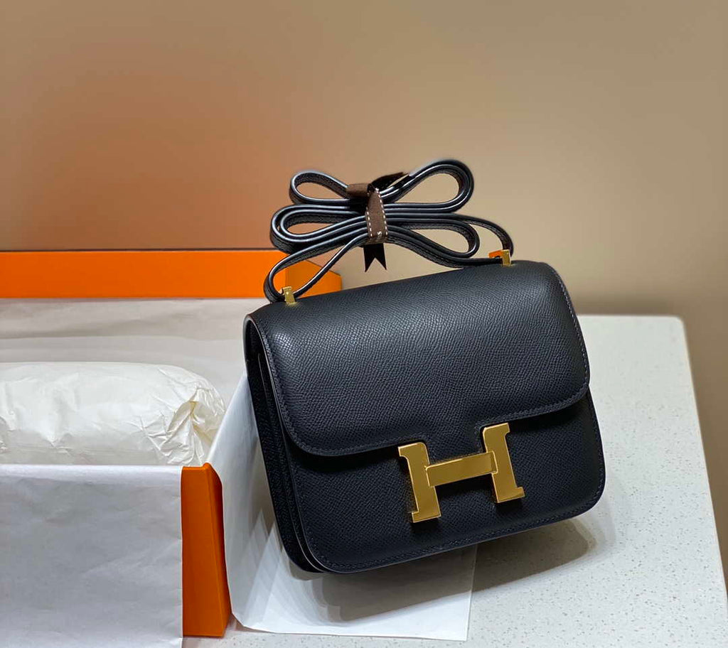Hermes Constance Cross Body Bag Epsom Leather Gold H28401