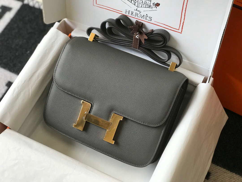 Hermes Constance Cross Body Bag Epsom Leather Gold H28402