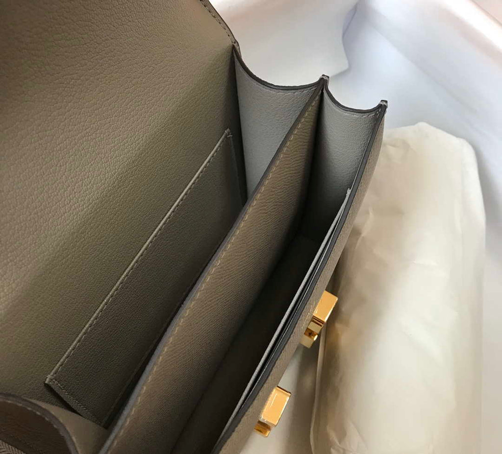 Hermes Constance Cross Body Bag Epsom Leather Gold H28403
