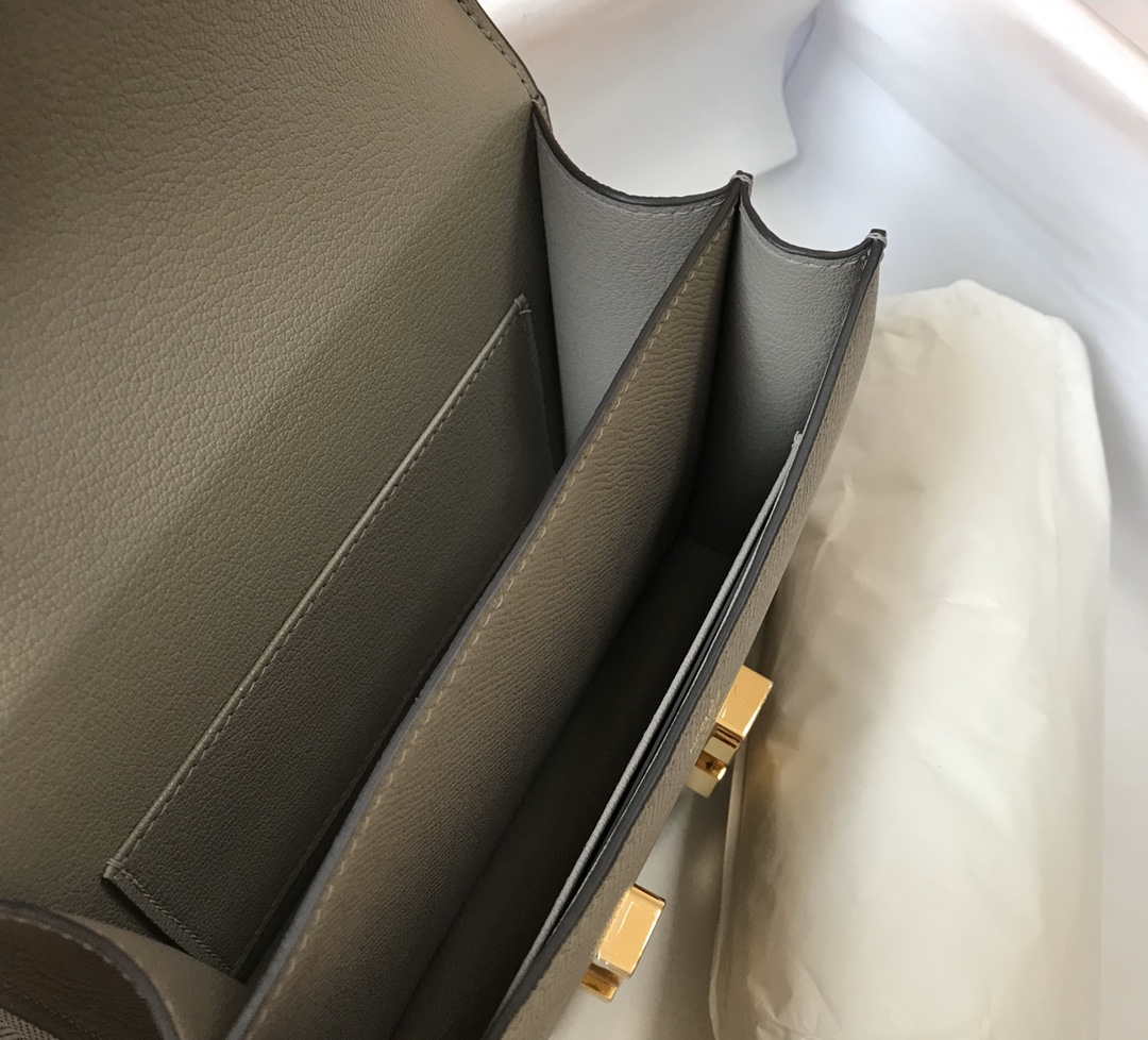 Hermes Constance Cross Body Bag Epsom Leather Gold H28403