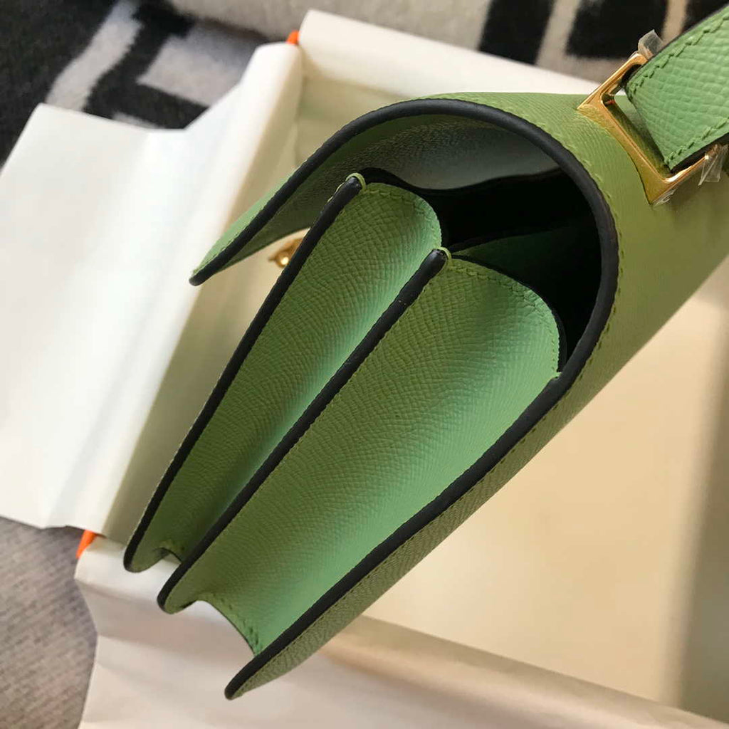 Hermes Constance Cross Body Bag Epsom Leather Gold H28406