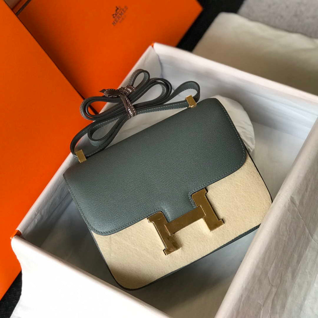 Hermes Constance Cross Body Bag Epsom Leather Gold H28407