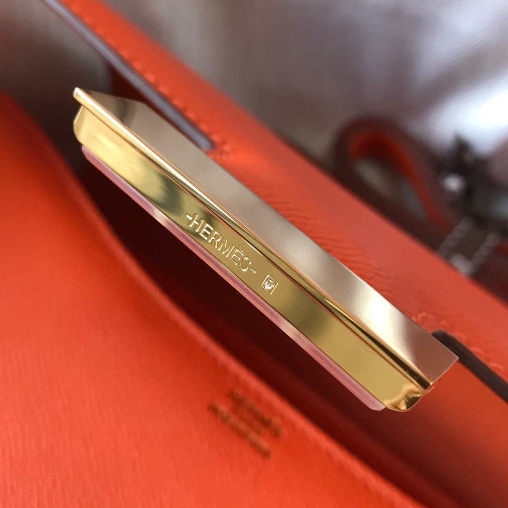 Hermes Constance Cross Body Bag Epsom Leather Gold H28409