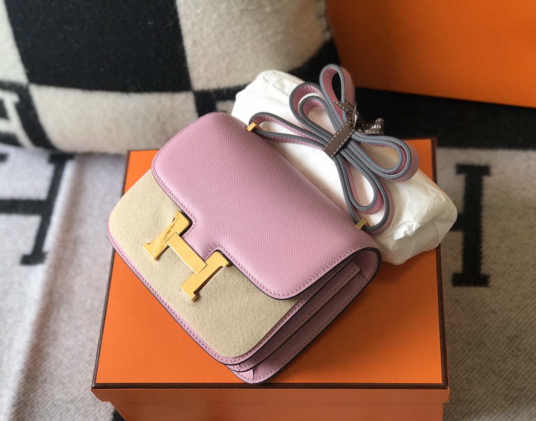 Hermes Constance Cross Body Bag Epsom Leather Gold H28410 - 18CM - View 4