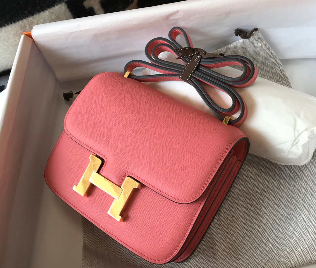 Hermes Constance Cross Body Bag Epsom Leather Gold H28412 - 18CM - View 1