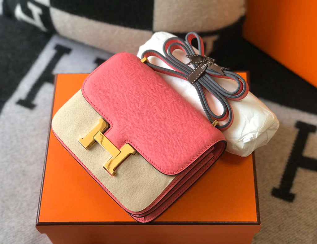 Hermes Constance Cross Body Bag Epsom Leather Gold H28412
