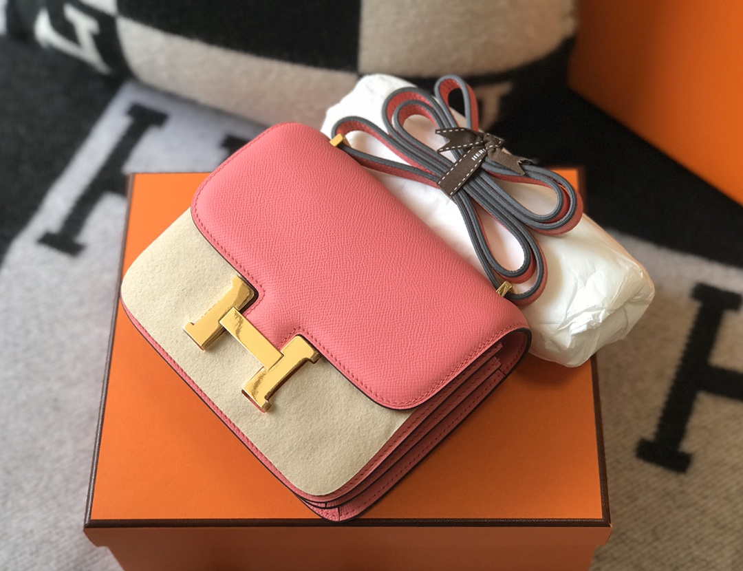 Hermes Constance Cross Body Bag Epsom Leather Gold H28412 - 18CM - View 5