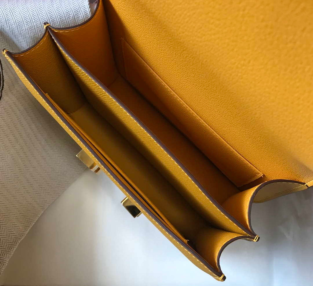 Hermes Constance Cross Body Bag Epsom Leather Gold H28413