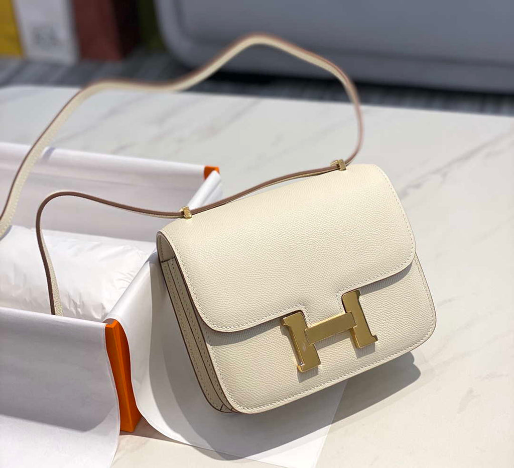Hermes Constance Cross Body Bag Epsom Leather Gold H28414