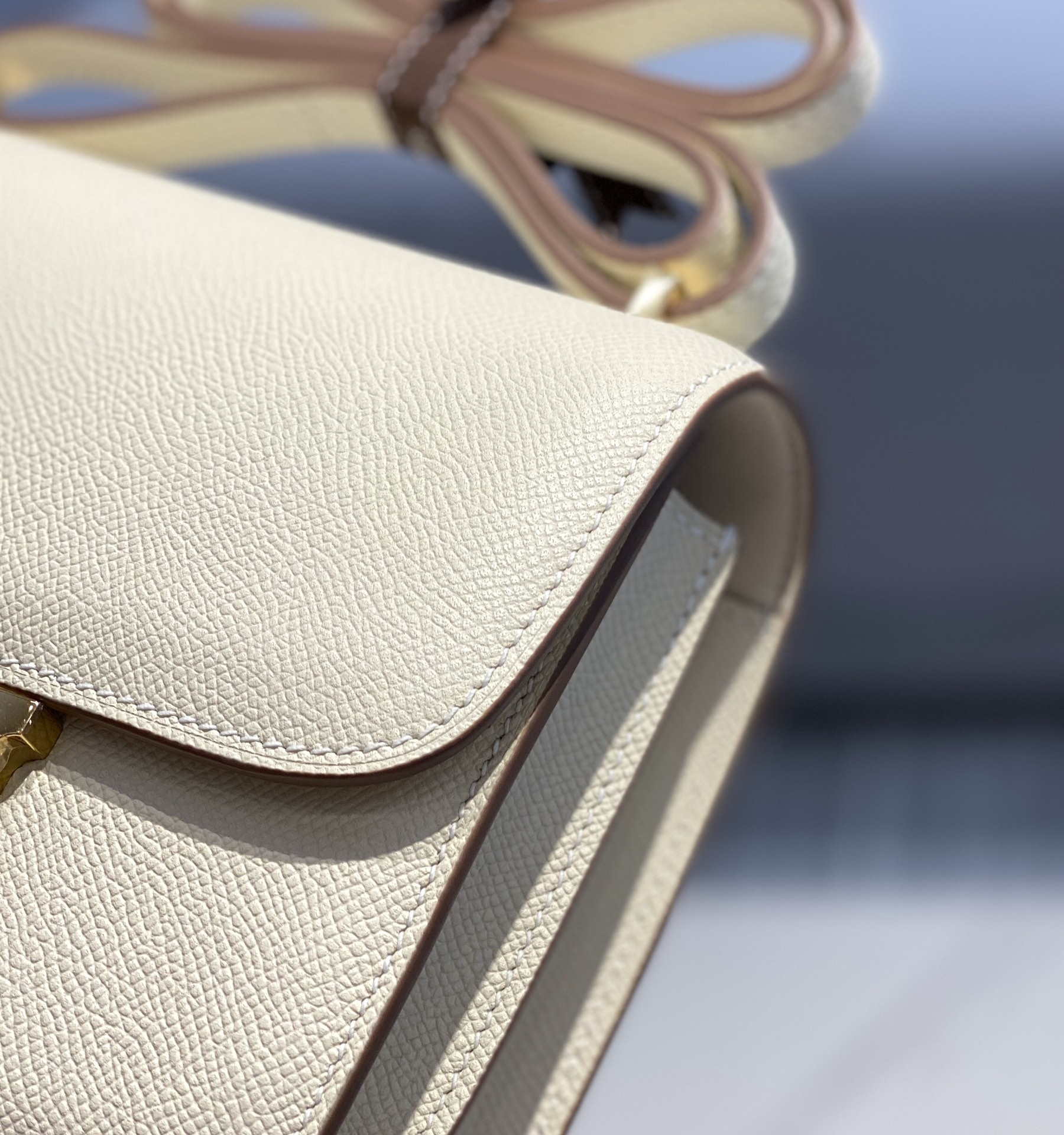 Hermes Constance Cross Body Bag Epsom Leather Gold H28414