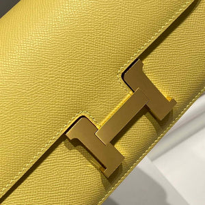Hermes Constance Long to Go Wallet Bag Epsom Lemon Yellow Leather H28707 - Gold - View 4