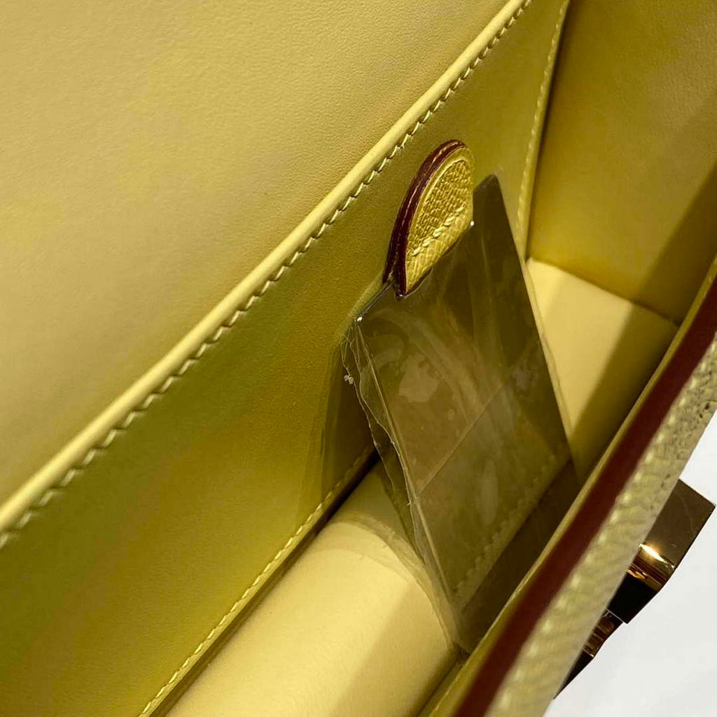 Hermes Constance Long to Go Wallet Bag Epsom Lemon Yellow Leather H28707