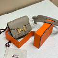 Hermes Constance Mini Cross Body Bag Epsom Leather Gold H28421 - Default Title - View 1