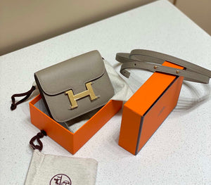 Hermes Constance Mini Cross Body Bag Epsom Leather Gold H28421 - Default Title - View 1