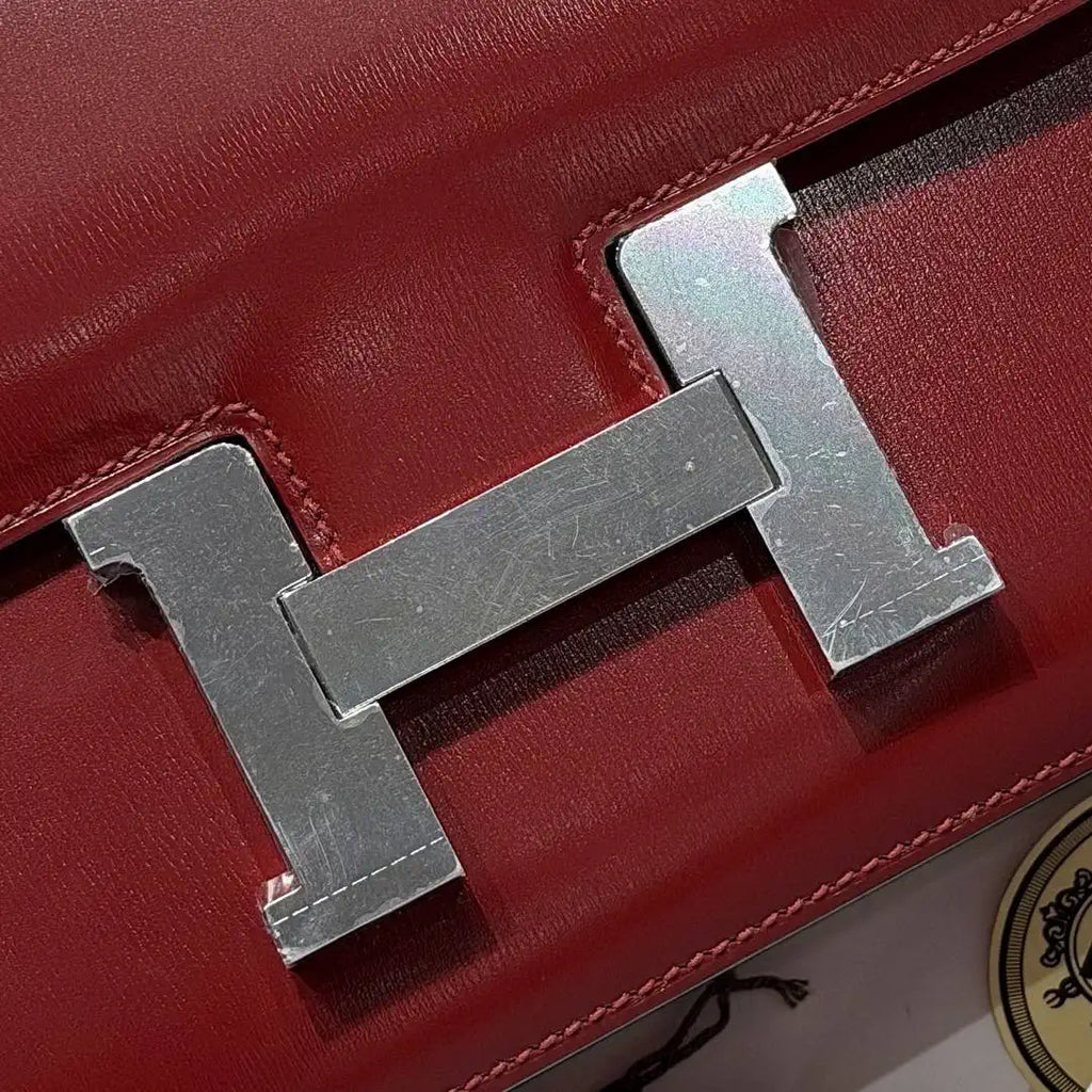 Hermes Constance Shoulder Bags Box Leather Silver H28500