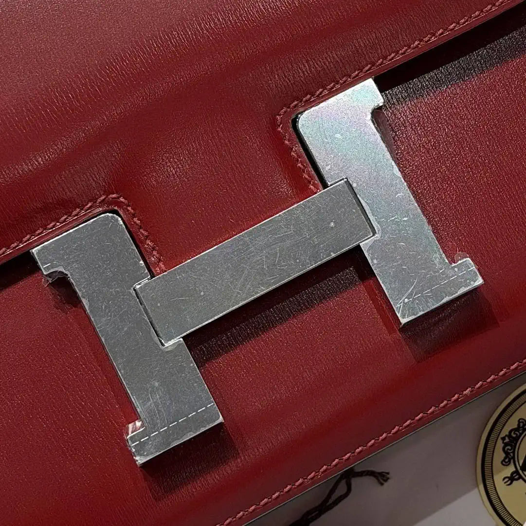 Hermes Constance Shoulder Bags Box Leather Silver H28500